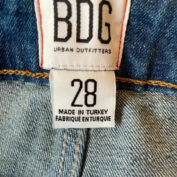 BDG Urban Outfitters Blue Indigo Low Rise Flare Jean Jeweled Flap Pocket Size 28 - Picture 7 of 8